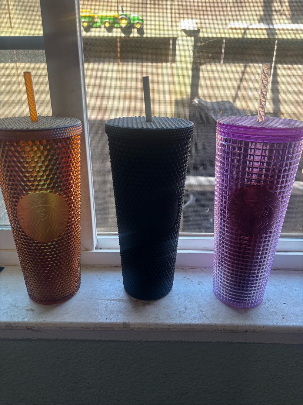 Textured Reusable Tumbler - Black, Orange, Purple